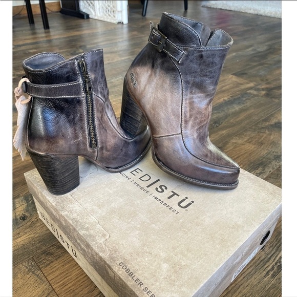 BED STU Women's Isla Heeled Booties in Grey Tonic Breeze (7.5/EU37.5) - Picture 4 of 8